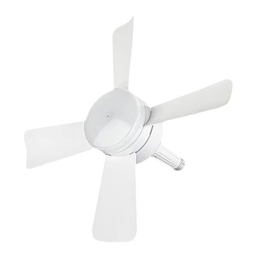 White ceiling fan humidifier with four blades and central light housing