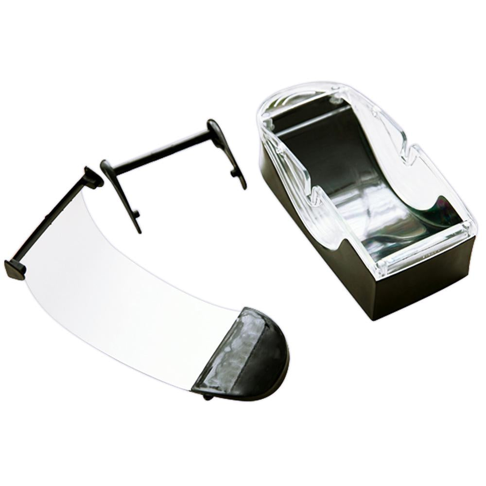 Sushi roll maker mold with removable parts: clear tray, black clips, and curved press