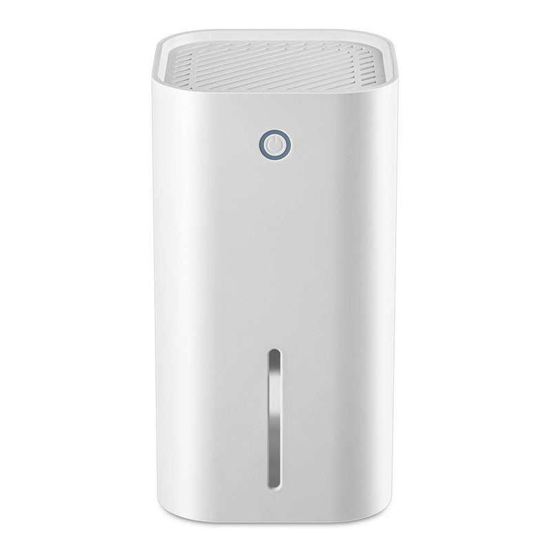 White mini electronic dehumidifier with top vent, control circle, and vertical slot